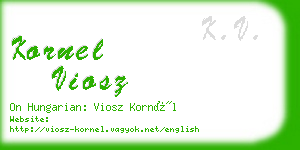 kornel viosz business card